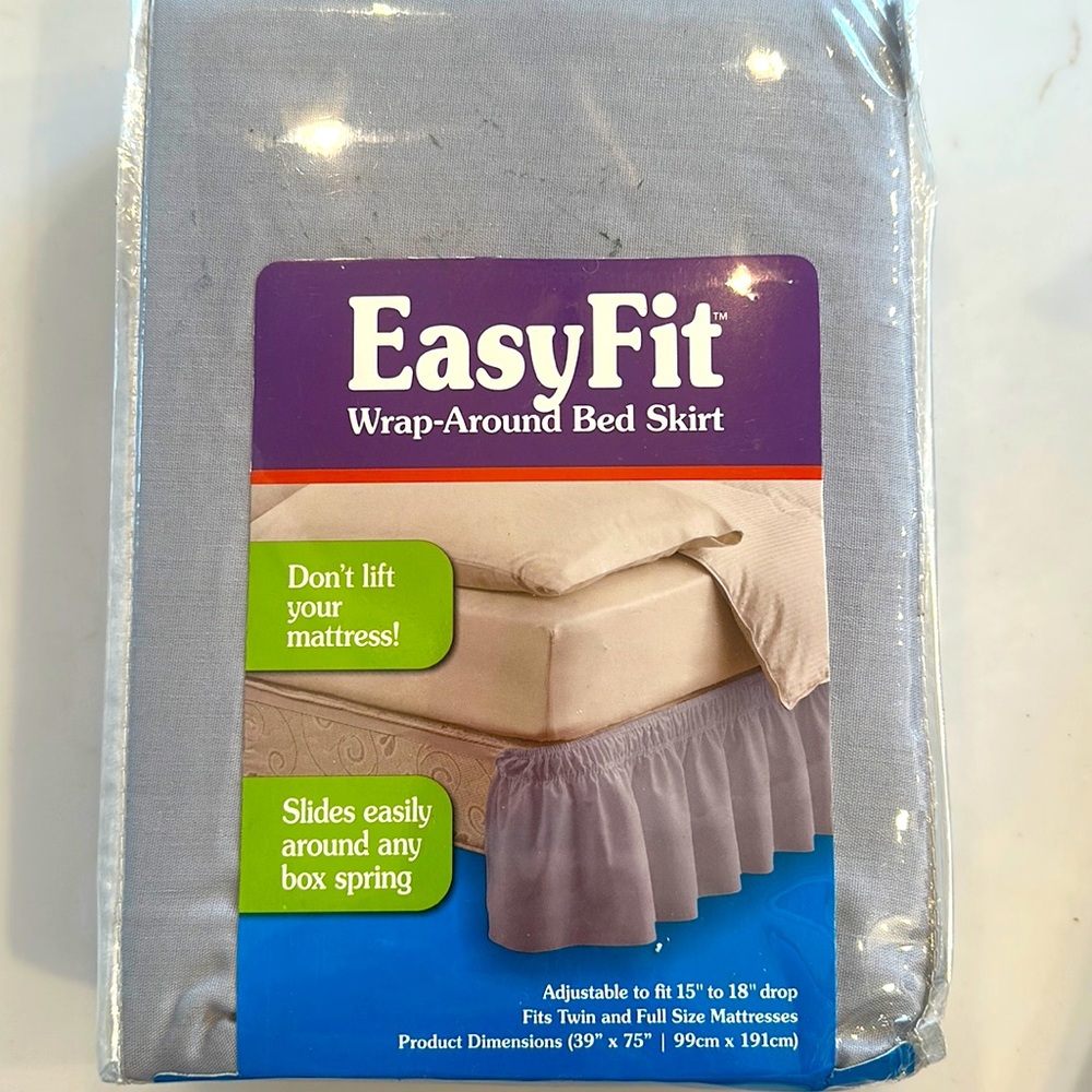 NEW EasyFit Bed Skirt Twin & Full Size Gray